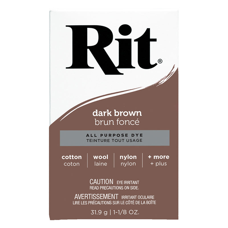 RIT All Purpose Powder Dye - Dark Brown - 31.9g (1 1/8 oz)