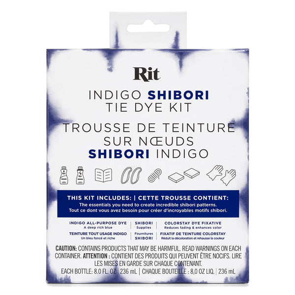 RIT Trousse de teinture sur noeuds Shibori indigo