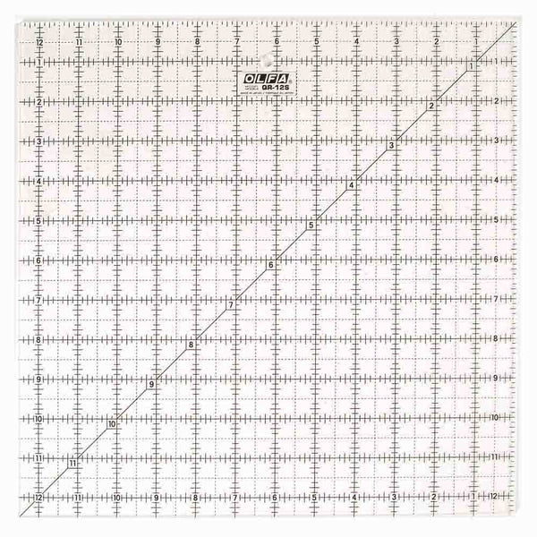 OLFA QR-12S - 12½" Square Frosted Acrylic Ruler