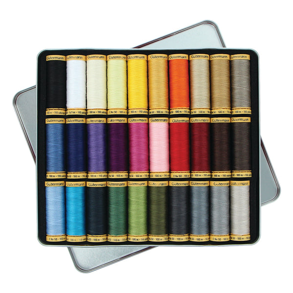 GÜTERMANN Nostalgia Box – 50wt Cotton Thread 100m – 30 Shades