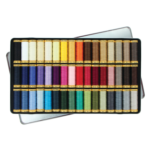 GÜTERMANN Nostalgia Box – 50wt Cotton Thread 100m – 48 Shades