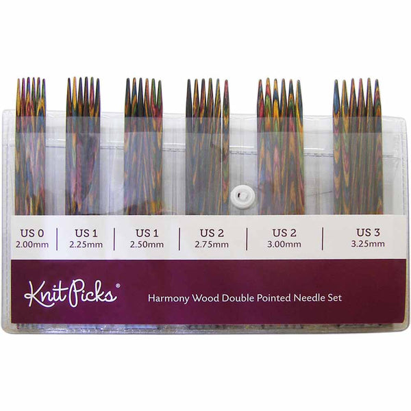 KNIT PICKS Rainbow Wood Double Point Knitting Needle Set 15cm (6") - 36pc