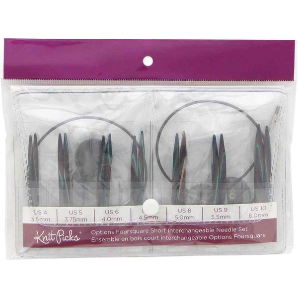 KNIT PICKS Foursquare Majestic Wood 7cm (3") Short Tip Majestic Interchangeable Circular Needle Set