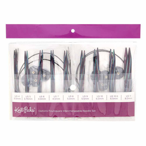 KNIT PICKS Options Foursquare Majestic Wood Interchangeable Circular Needle Set - 12cm (5″)