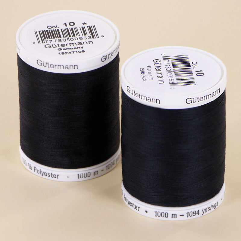 Gutermann  2-Pack - Sew-All Thread 1094 Yards each spool - Black