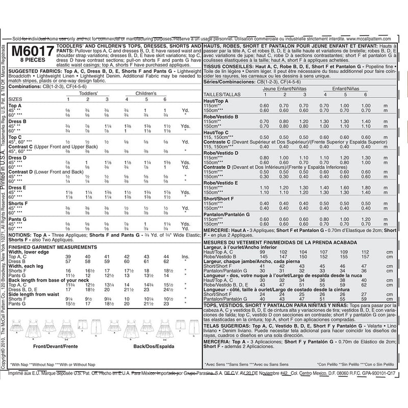 McCALL's M6017 Casual