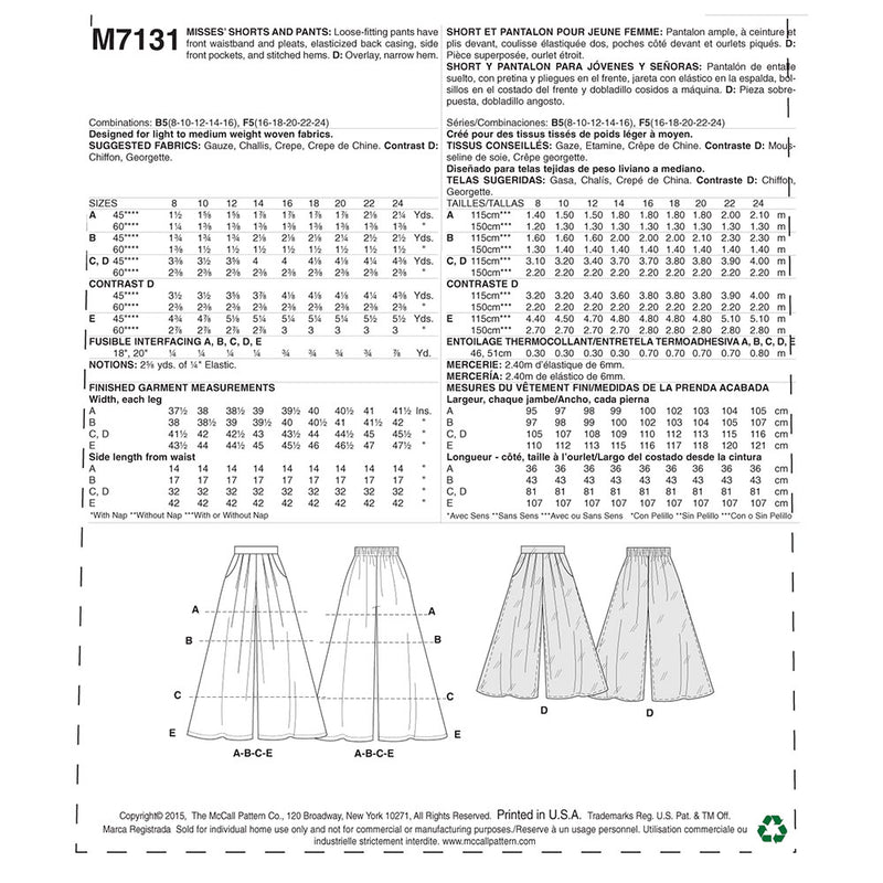 McCALL's M7131 Pants