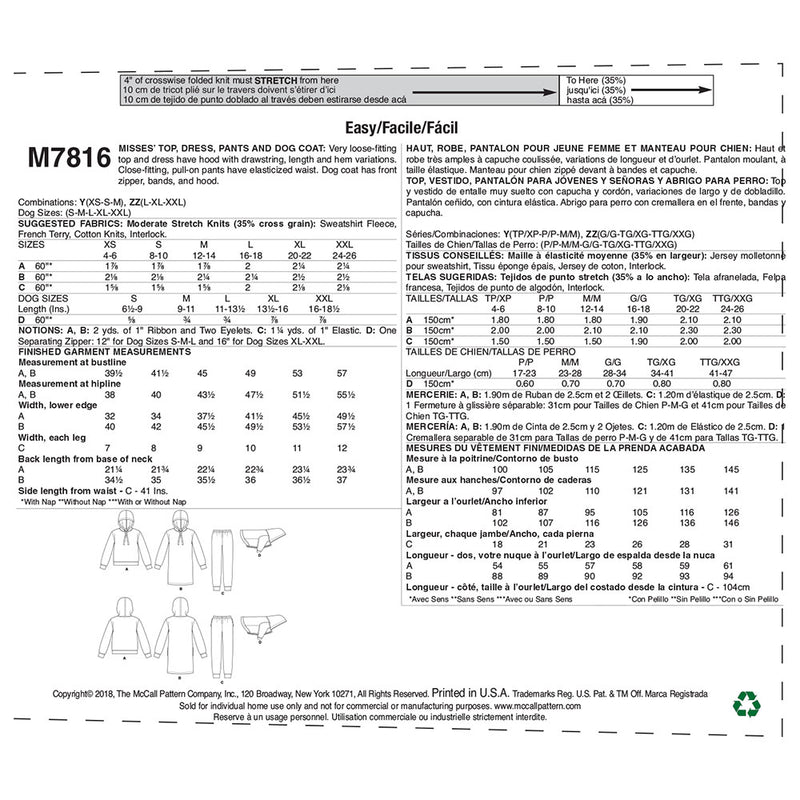 McCALL's M7816 Casual