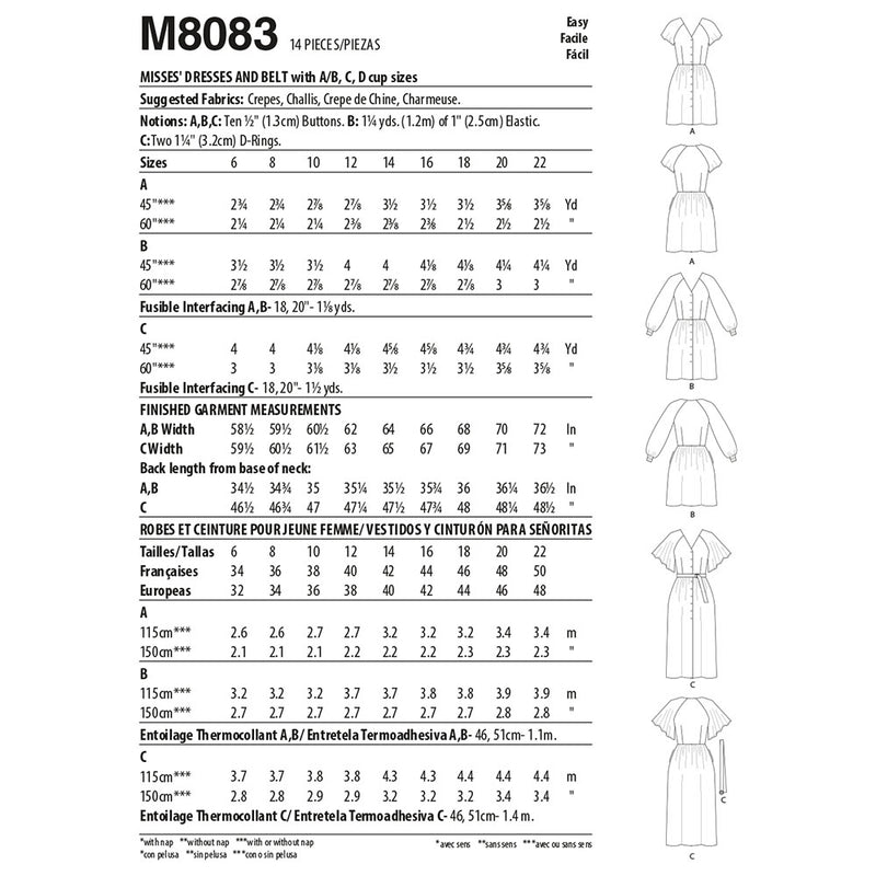 McCALL's M8083 Misses Dress