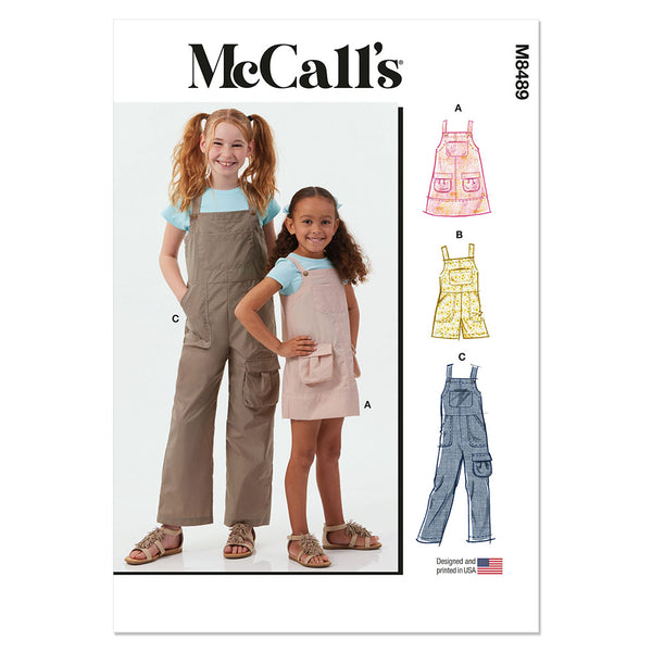 MCCALLS M8489 Children's and Girls' Pinafore and Overalls