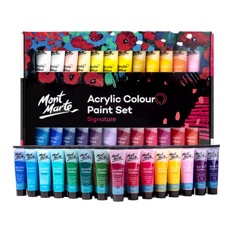 MONT MARTE Ensemble Signature de peinture acrylique - 48mcx x 36ml (1,2oz)
