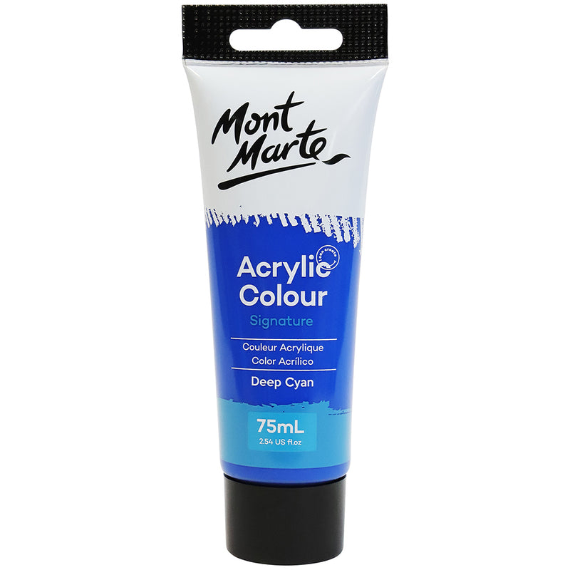 MONT MARTE Studio Peinture Acrylique - 75ml - Bleu cyan profond
