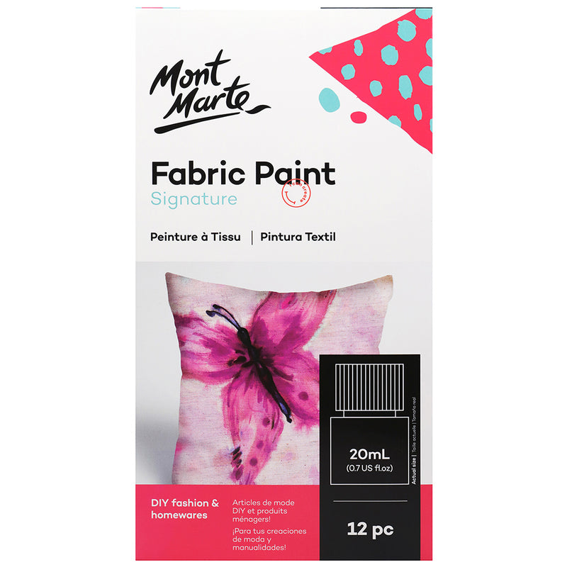 Ensemble de peinture pour tissu Signature MONT MARTE - 12mcx x 20ml (0,7 oz)
