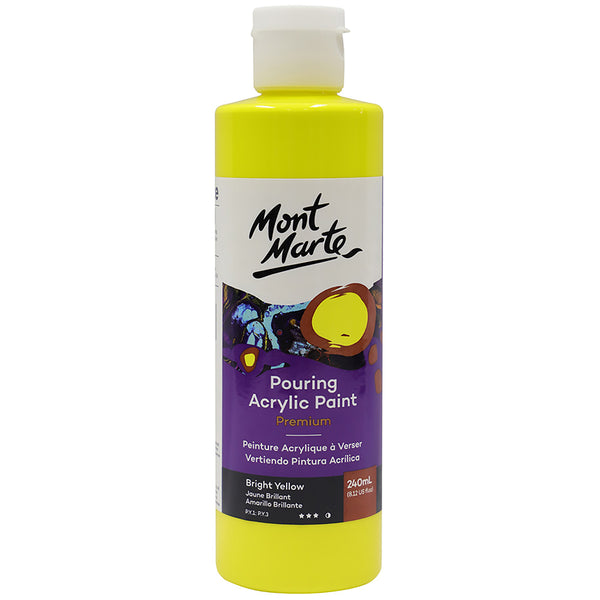 Peinture en acrylique à verser MONT MARTE de première qualité 240ml (8,12oz) - jaune vif
