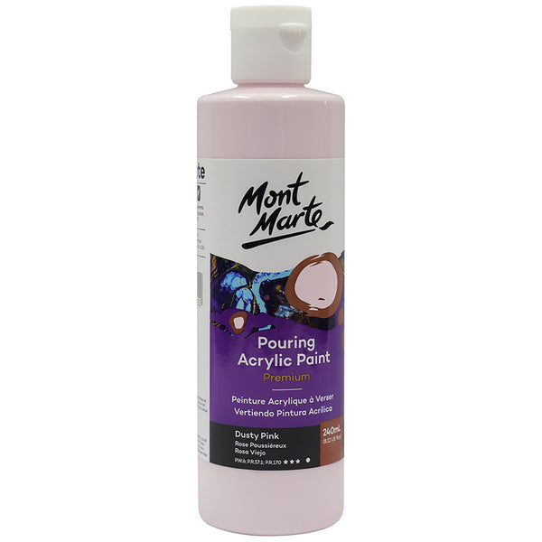 Peinture en acrylique à verser MONT MARTE de première qualité 240ml (8,12oz) - rose poussiéreux
