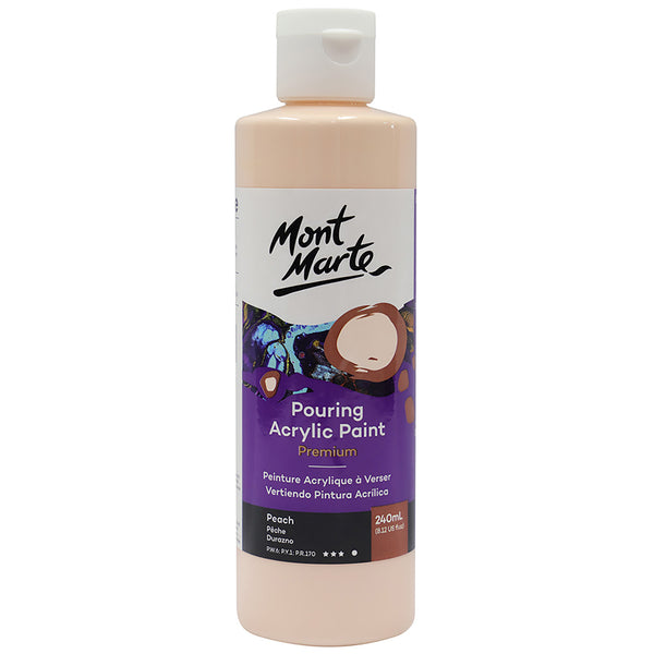 Peinture en acrylique à verser MONT MARTE de première qualité 240ml (8,12oz) - pêche
