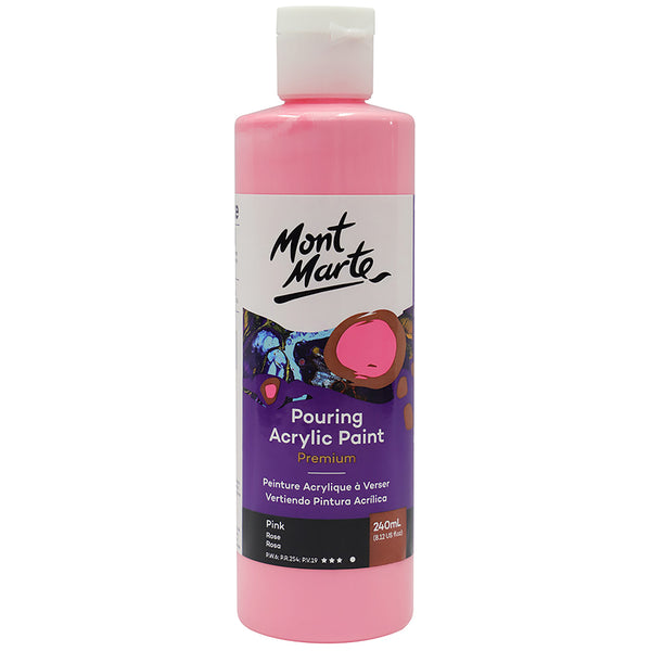 Peinture en acrylique à verser MONT MARTE de première qualité 240ml (8,12oz) - rose
