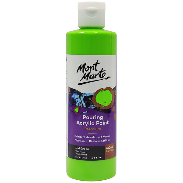 Peinture en acrylique à verser MONT MARTE de première qualité 240ml (8,12oz) - vert moyen
