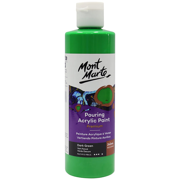 Peinture en acrylique à verser MONT MARTE de première qualité 240ml (8,12oz) - vert foncé
