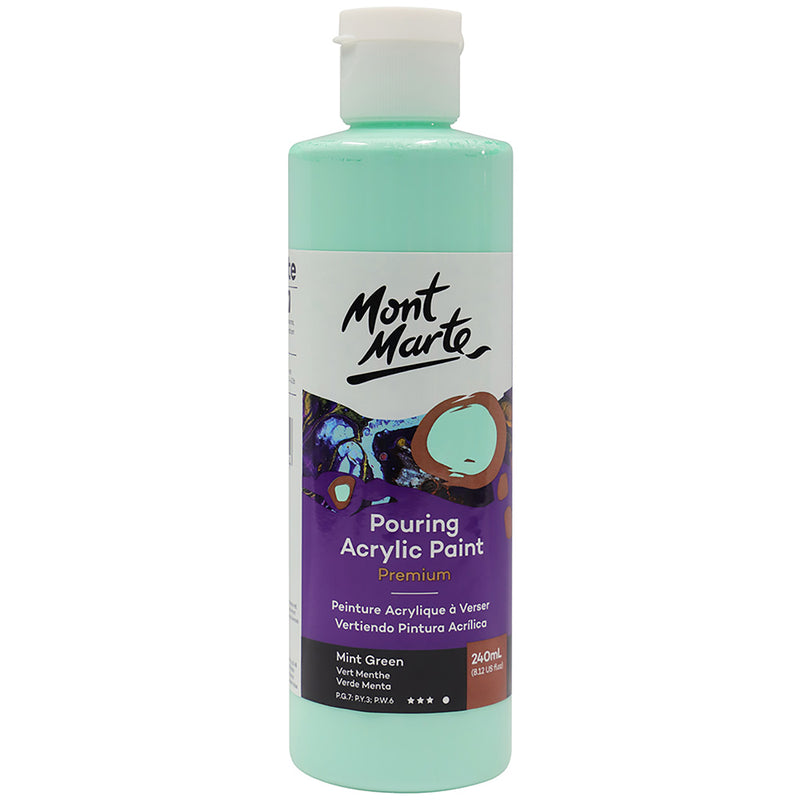 Peinture en acrylique à verser MONT MARTE de première qualité 240ml (8,12oz) - menthe verte
