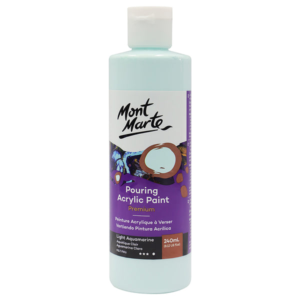 Peinture en acrylique à verser MONT MARTE de première qualité 240ml (8,12oz) - aigue-marine clair
