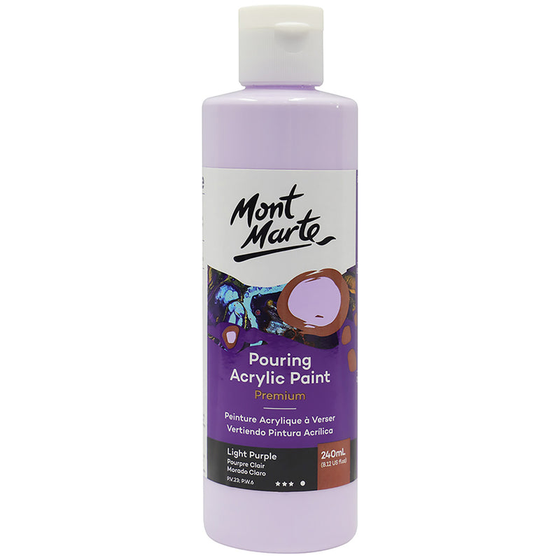 Peinture en acrylique à verser MONT MARTE de première qualité 240ml (8,12oz) - violet clair
