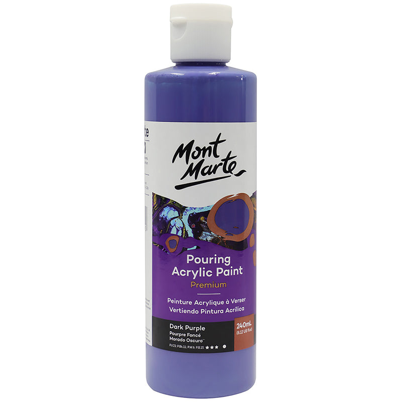 MONT MARTE Premium Pouring Acrylic Paint 240ml (8.12oz) - Dark Purple