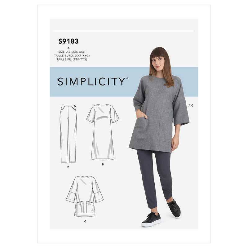 SIMPLICITY S9183 Tunique, Haut, Robe Et Leggings Pour Femmes
