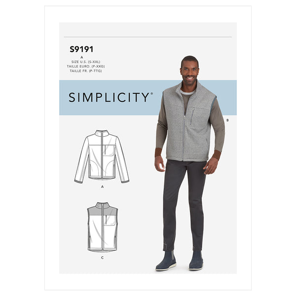 SIMPLICITY S9191 Men’s Vests And Jacket