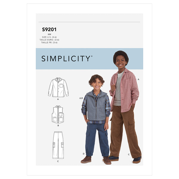 SIMPLICITY S9201 Vêtements Sport Pour Enfants Et Garçons