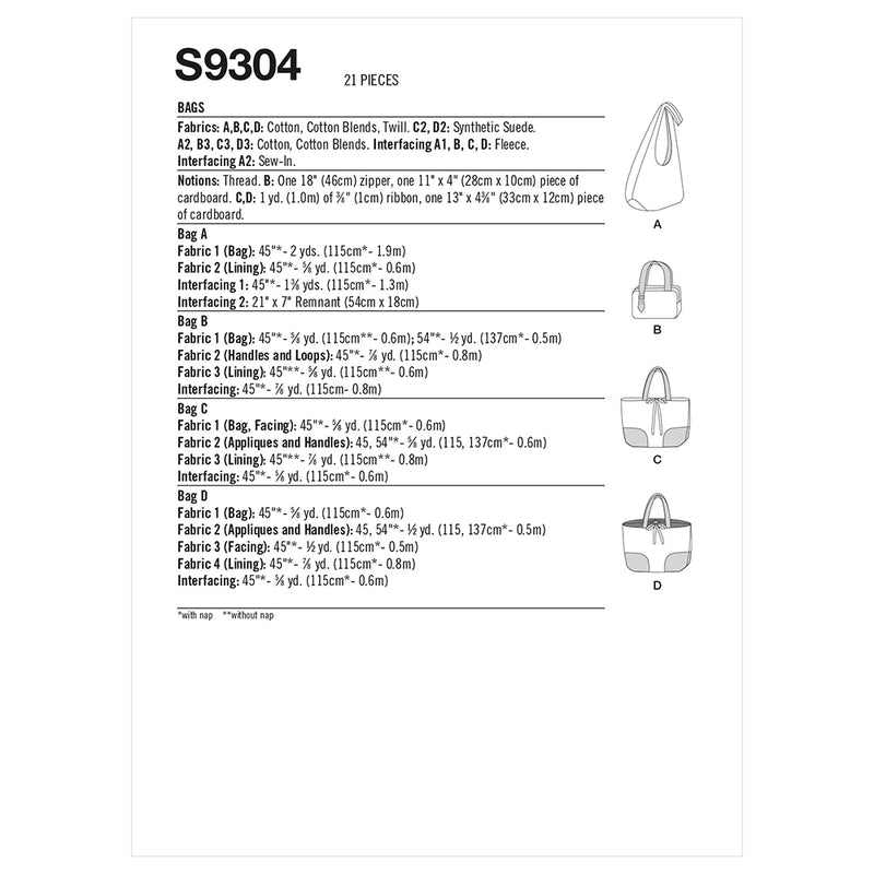 SIMPLICITY S9304 Sacs