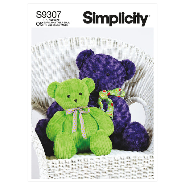 SIMPLICITY S9307 Plush Bears In Two Sizes