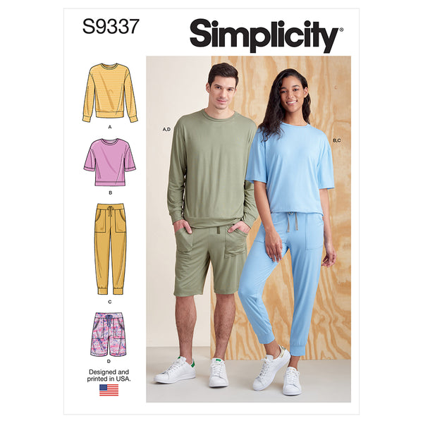 SIMPLICITY S9337 Unisex Knits Only Top, Pants And Shorts