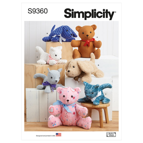 SIMPLICITY S9360 Animaux En Peluche