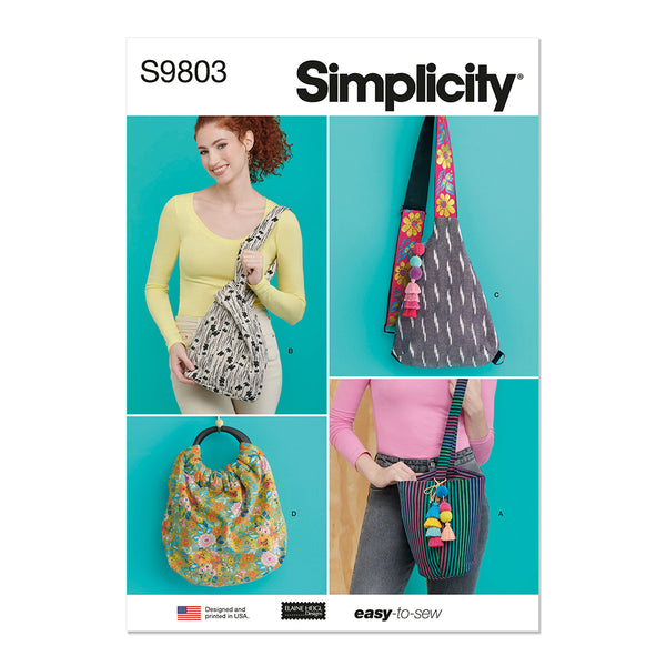 SIMPLICITY S9803OS Sac en quatre styles par Elaine Heigl Designs
