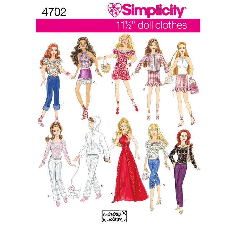 SIMPLICITY 4702 Doll Clothes