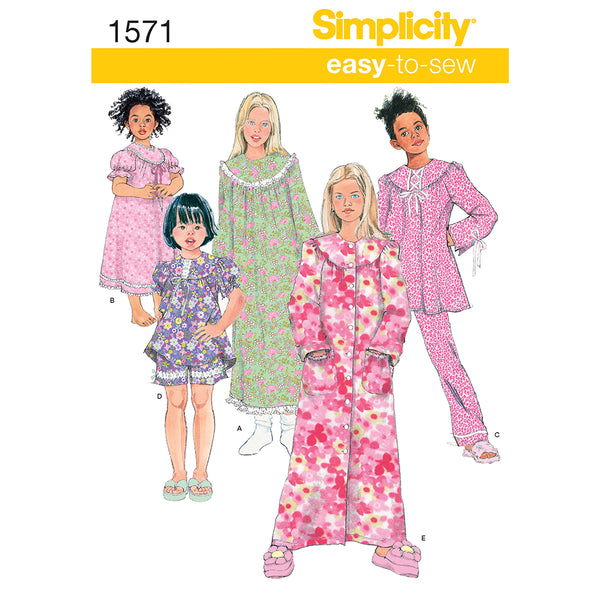 SIMPLICITY 1571 Vêtements De Nuit Pour Fillettes