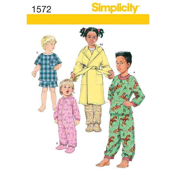 SIMPLICITY 1572 Toddlers' Sleepwear