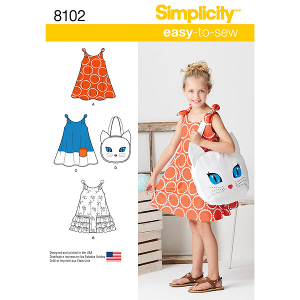 SIMPLICITY 8102 Robe D'Été - Fourre-Tout Pour Enfants