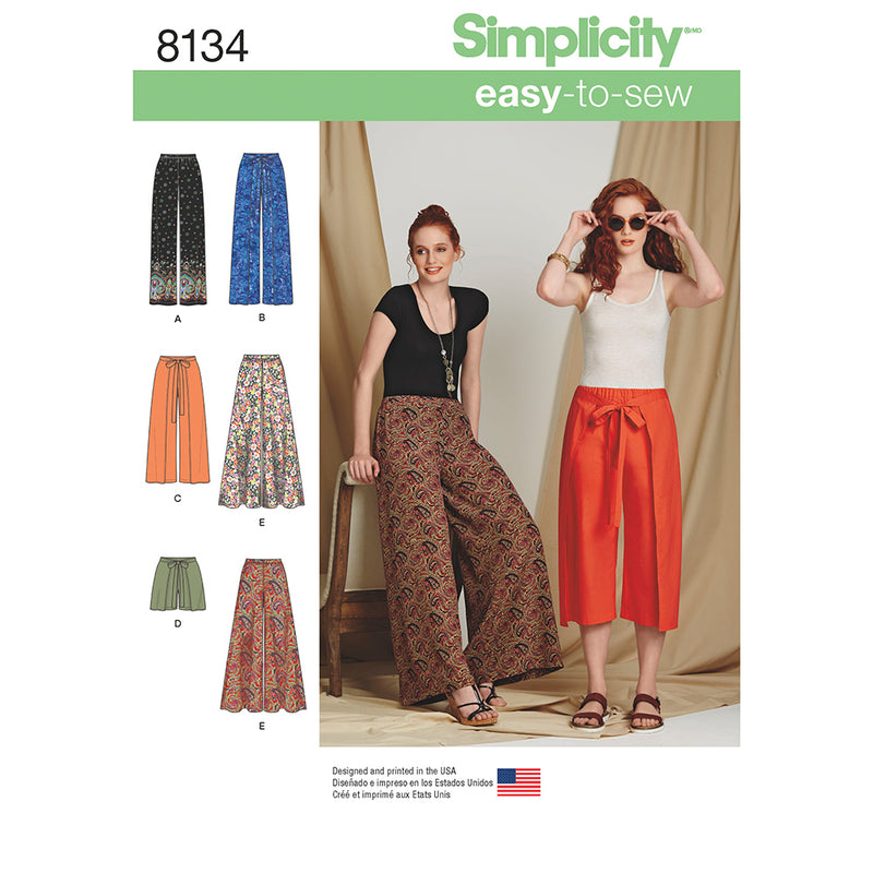 SIMPLICITY 8134 Pantalons Shorts Faciles Pour Femmes