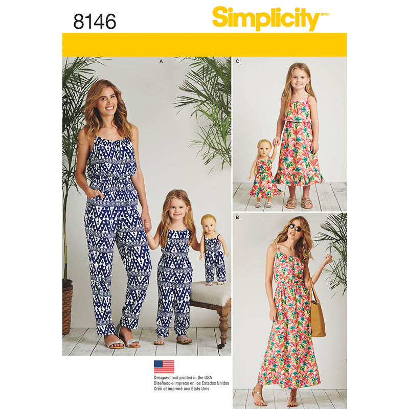 SIMPLICITY 8146 Vêtements Pour Enfants Femmes Poupées