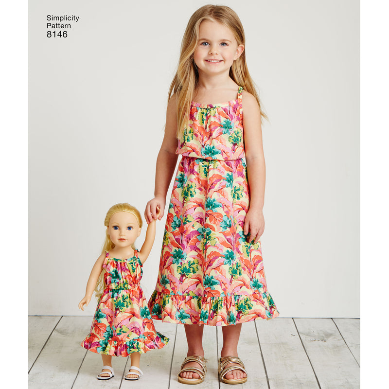 SIMPLICITY 8146 Vêtements Pour Enfants Femmes Poupées