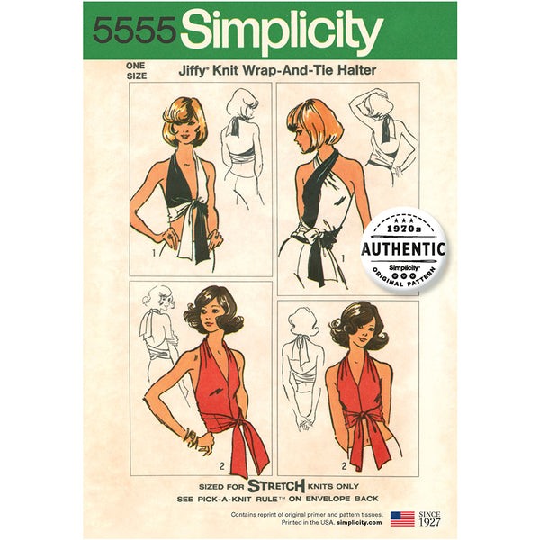 SIMPLICITY 5555 Misses' Vintage Halter Top