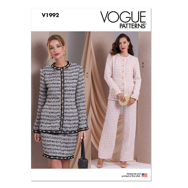 VOGUE V1992 Vestes, jupe et pantalons pour femmes